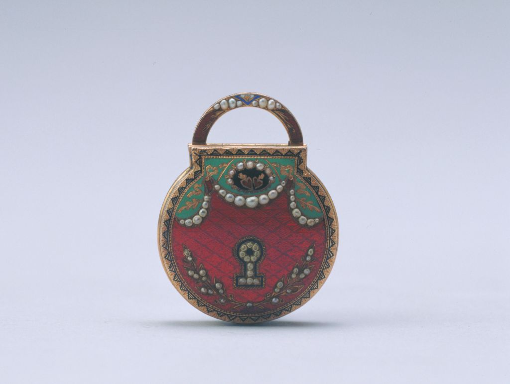 图片[2]-Copper plated enamel lock watch-China Archive